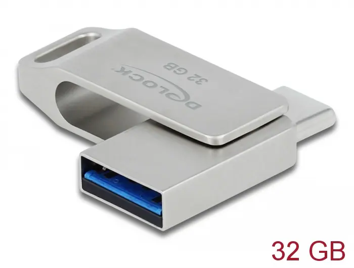 Delock USB Minnessticka 32 GB USB-C/USB-A – Silver