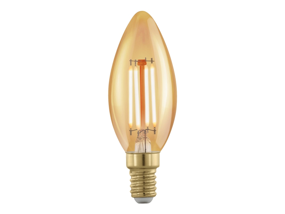 EGLO E14 LED C35 vintage amberfärgad dekorationslampa med varmt vitt ljus