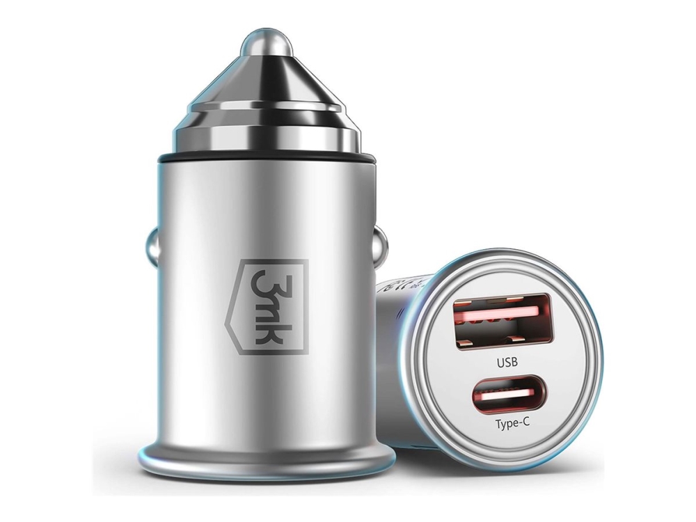 3mk Hyper - Strömadapter för bil - 45 Wh - PD 3.0, QC 3.0 - 2 utdatakontakter (USB, USB-C)
