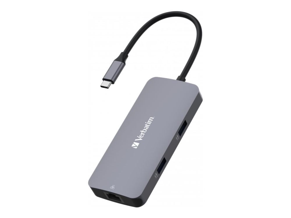 Verbatim CMH 05 - Hubb - 1 x HDMI + 1 x USB-C (strömleverans) + 2 x USB-A 3.2 Gen 1 + 1 x 1 Gigabit Ethernet - skrivbordsmodell