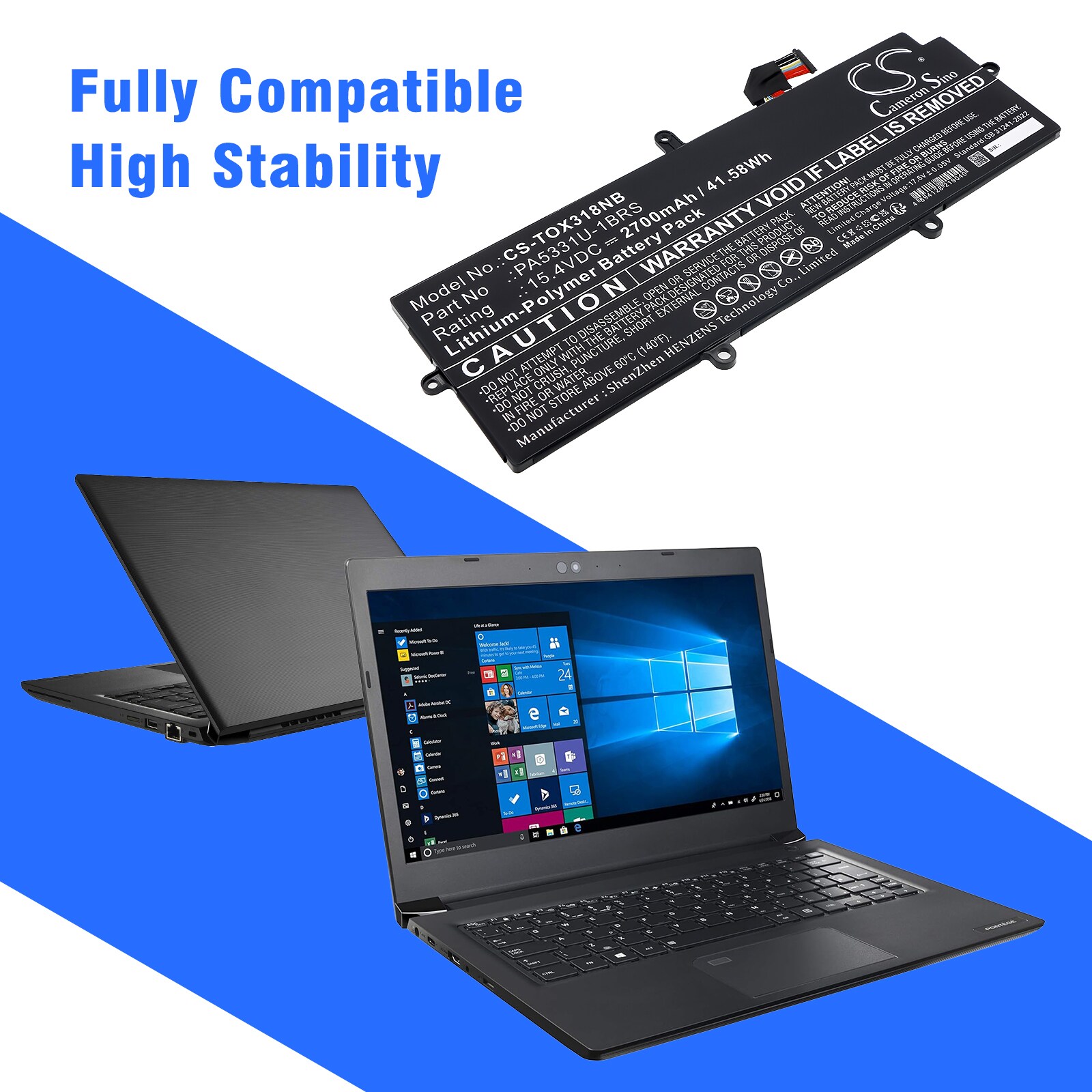 Batteri till Notebook, Bärbar dator för Toshiba Dynabook Portege A30 m.fl., bild 2