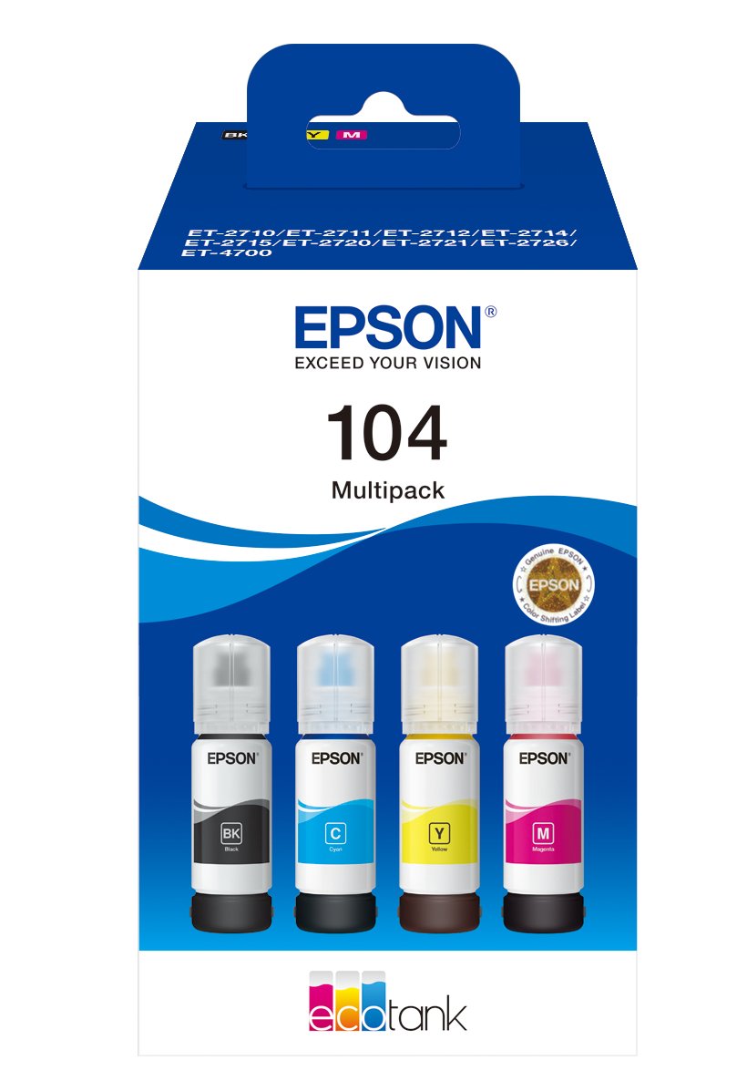 Epson T104 EcoTank 4-färgs multipack, bild 4
