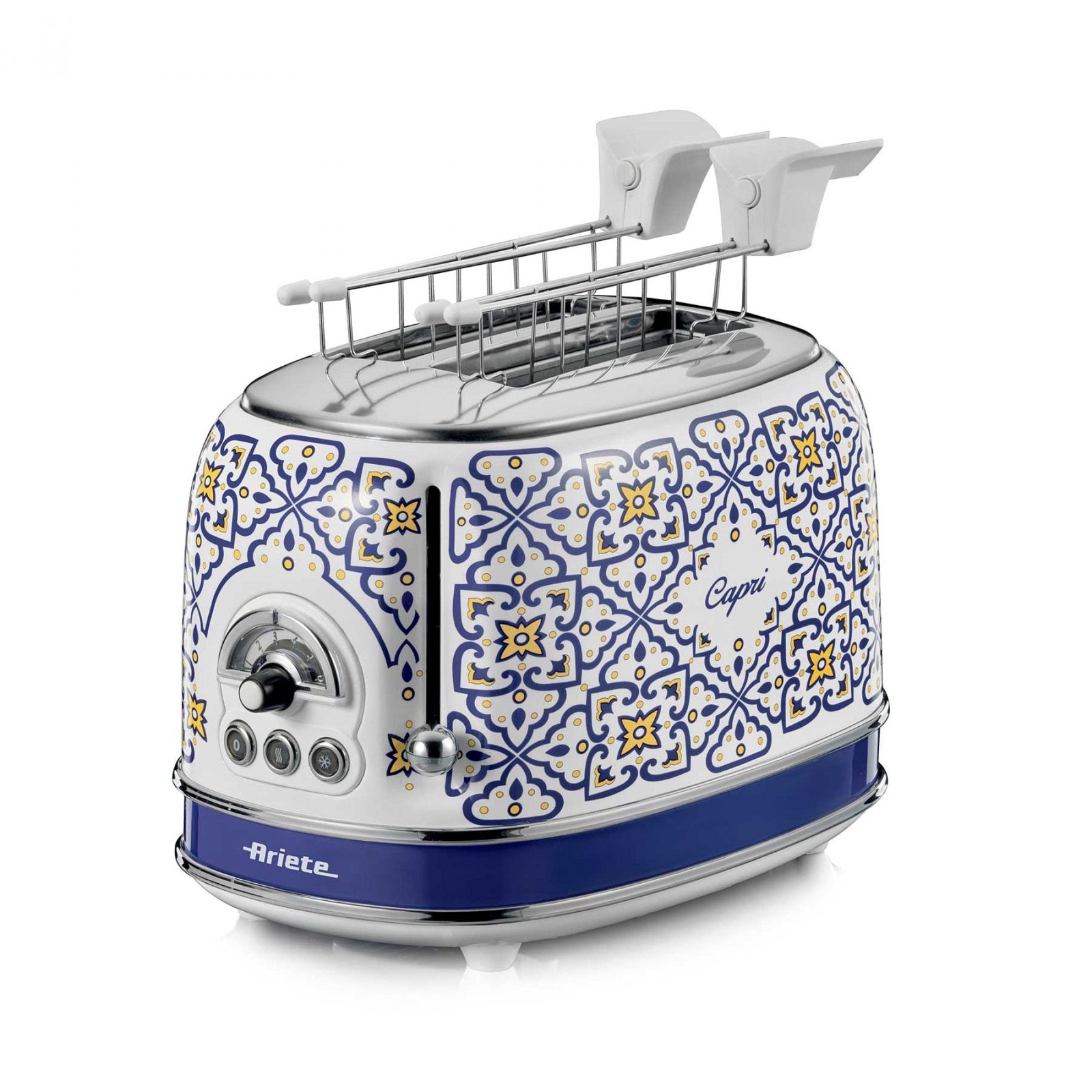 Ariete 0155/0C, 2 skivor, Vit, Ljusblå, Metall, 810 W, 220-240 V, 50/60 hz