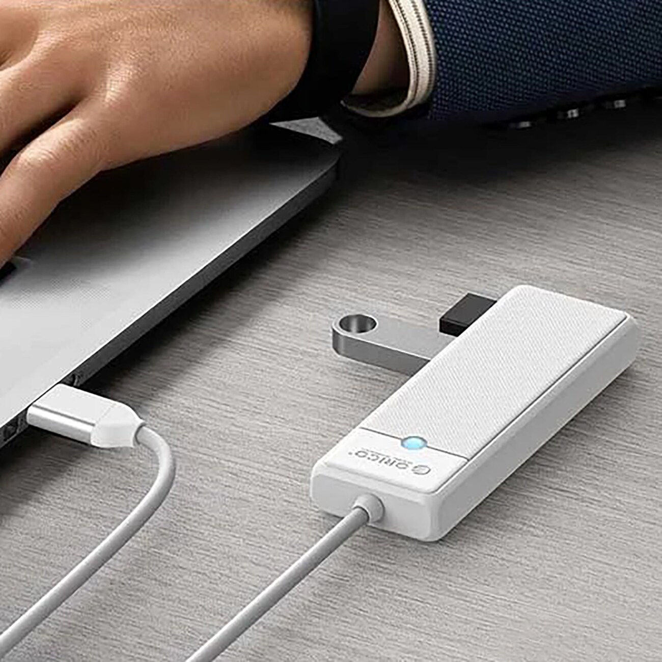 Orico PAPW4A-C3 USB-hubb med 4 portar (4x USB-A 3.0), 0,5 m – vit, bild 5
