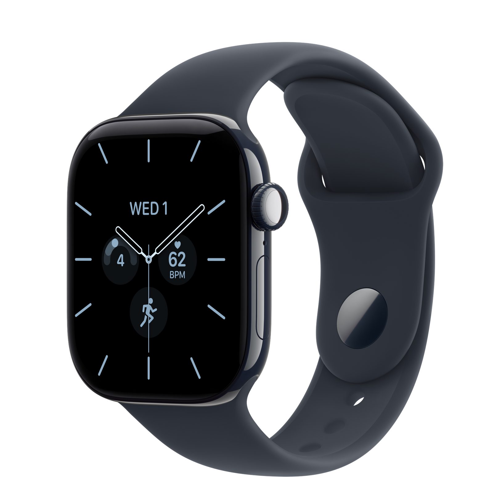 Apple Watch Series 12 GPS + Cellular 42 mm nattblå keramik, marinblå Sportband - S/M