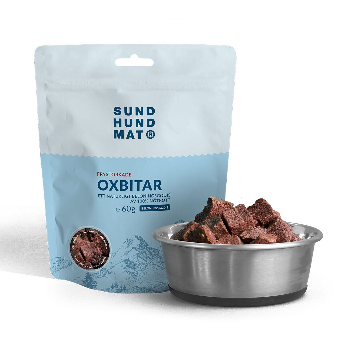 Sund Hundmat Frystorkade Oxbitar 60g