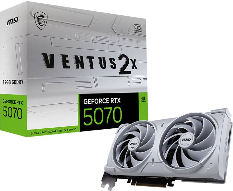 MSI GeForce RTX 5070 Ventus 2X OC White 12 GB GDDR7, HDMI/3xDP, bild 3