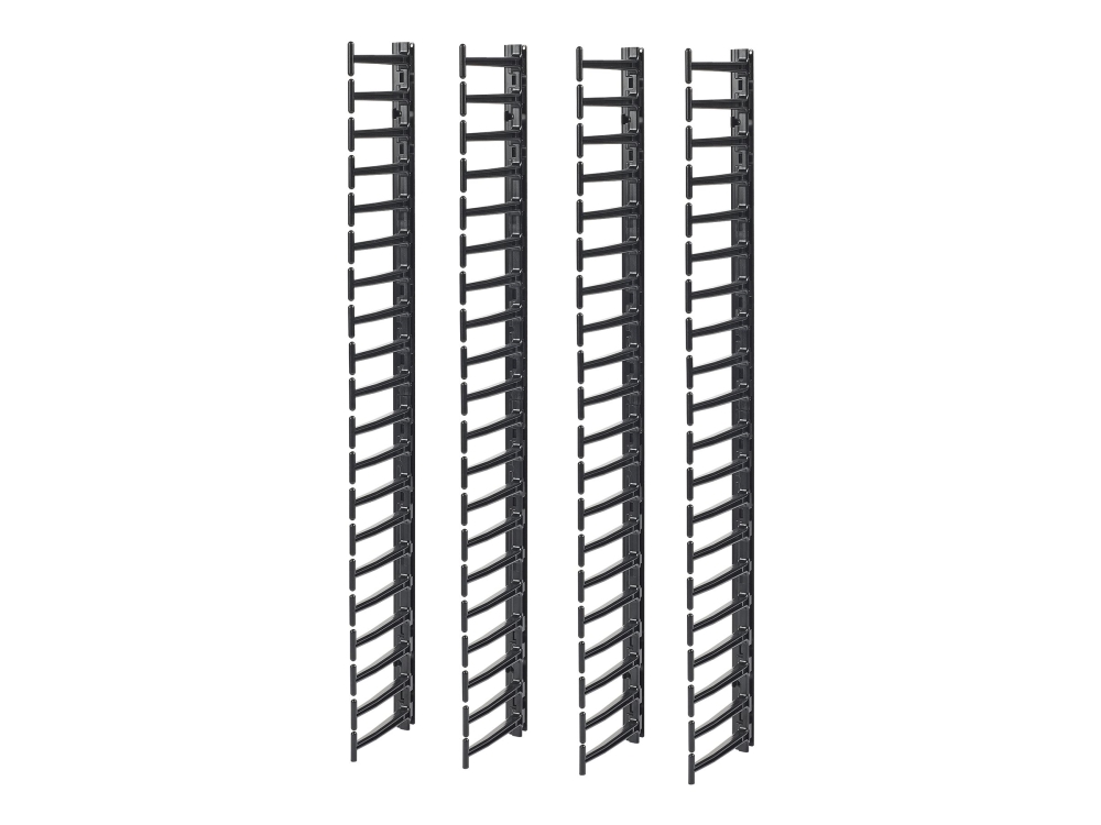 APC - Kabelhållarsats för rack - svart - 20U - TAA-kompatibel (paket om 4) - för P/N: NBPD0150, NBWL0355A, SMX2KR2UX145, SMX3KR2UNCX145, SRT1000RMXLI, SRT1000RMXLI-NC