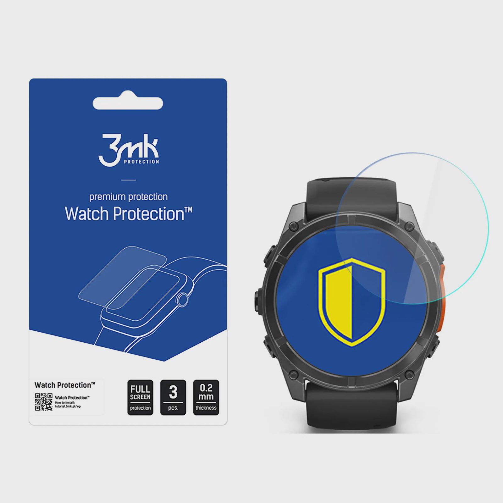 Hybrid Glass 3mk skärmskydd FlexibleGlass för Garmin Fenix 8 AMOLED 51 mm