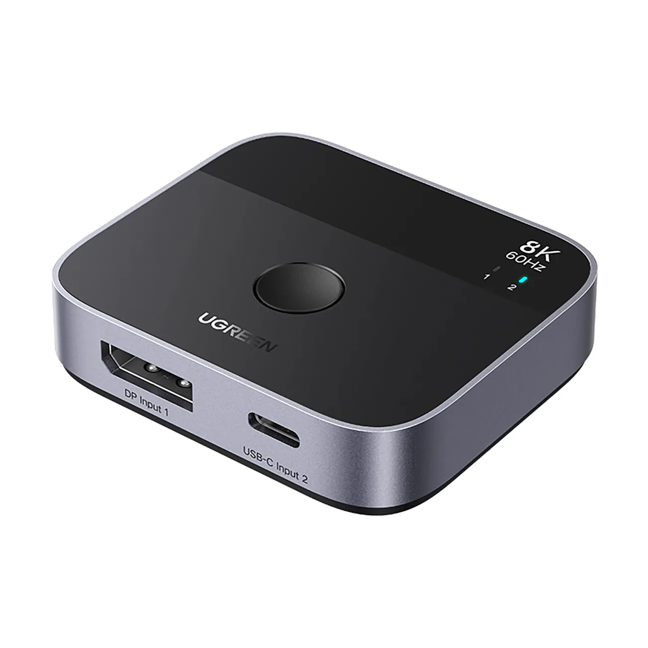 UGREEN 65878 DisplayPort / USB-C Switch – Svart