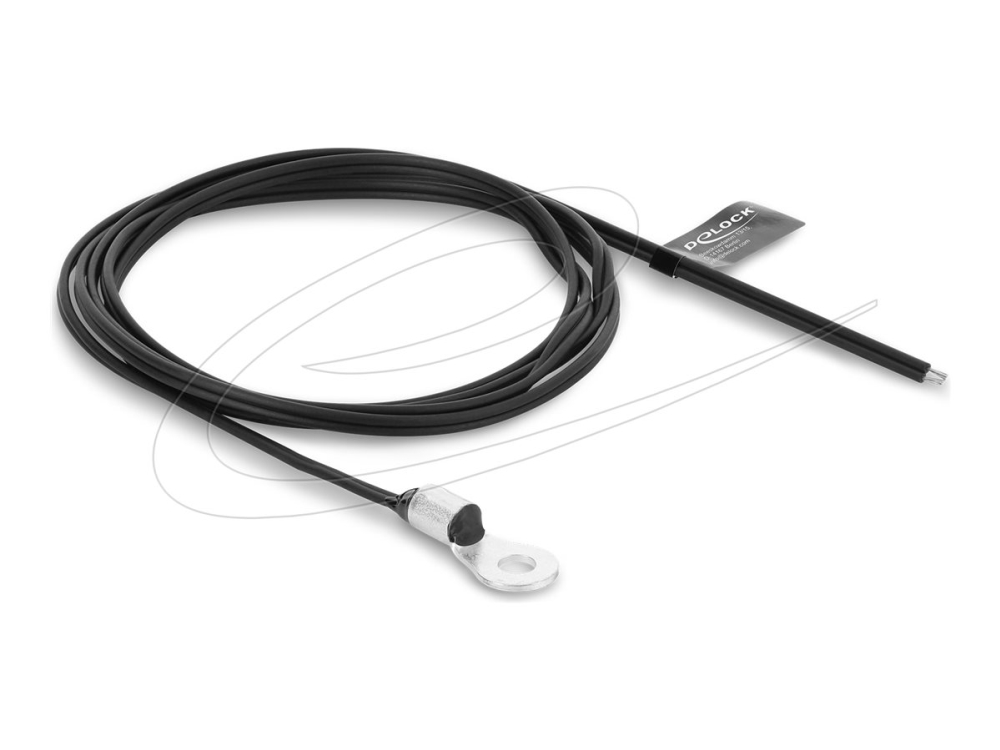 Delock - Temperatursensor kabel - M4 ringterminal till blank tråd - 1 m - svart