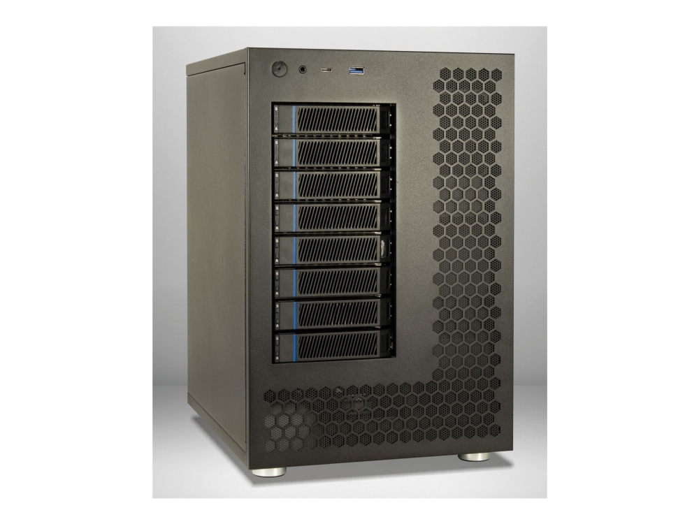 Inter-Tech NAS-8 hårddiskkabinett 8 fack 2.5/3.5 12 Gbit/s hot-swap, svart