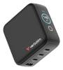 AC-adapter Verbatim Mini GaN Charger 140W with Display, 3xUSB-C / 1xUSB-A, inkl. reseadapter EU/UK/US, bild 5