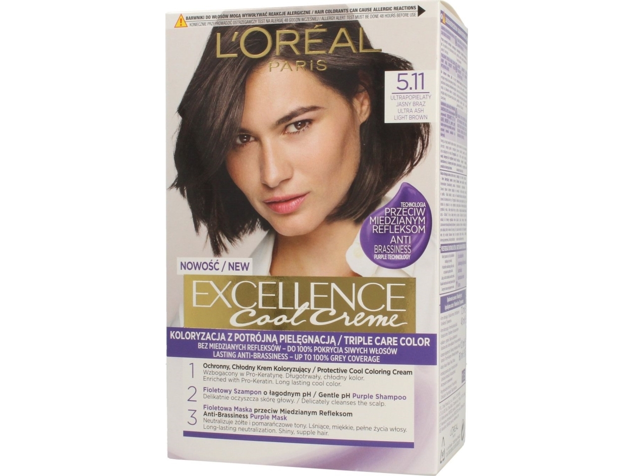 L'Oreal Excellence Cool Creme Hair Color 5.11 Ultra Ash Light Brown