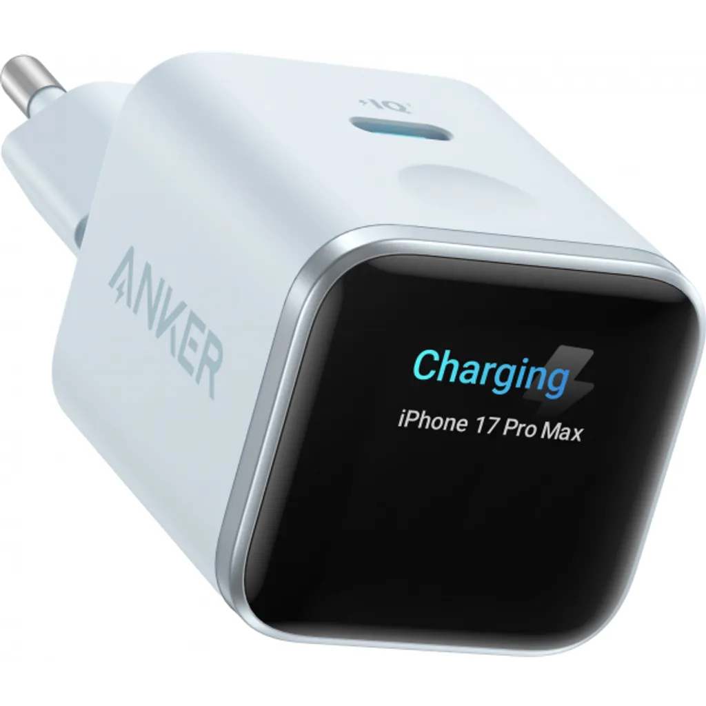 Anker Wall Charger Nano Display, 45W, USB-C – Blå