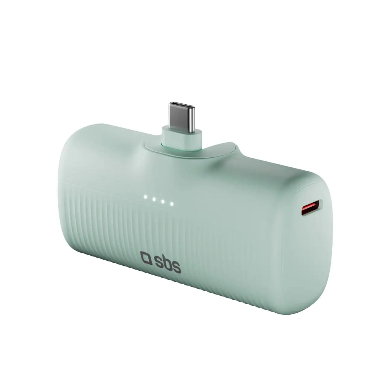 SBS EcoPower 5000 mAh 10W Powerbank med inbyggd USB-C-port - Grön
