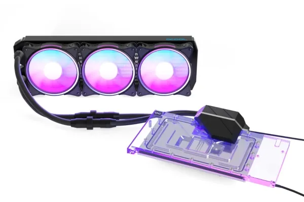 Alphacool 14488 vattenblock 4-pin akryl, mässing, nylon, svart/transparent