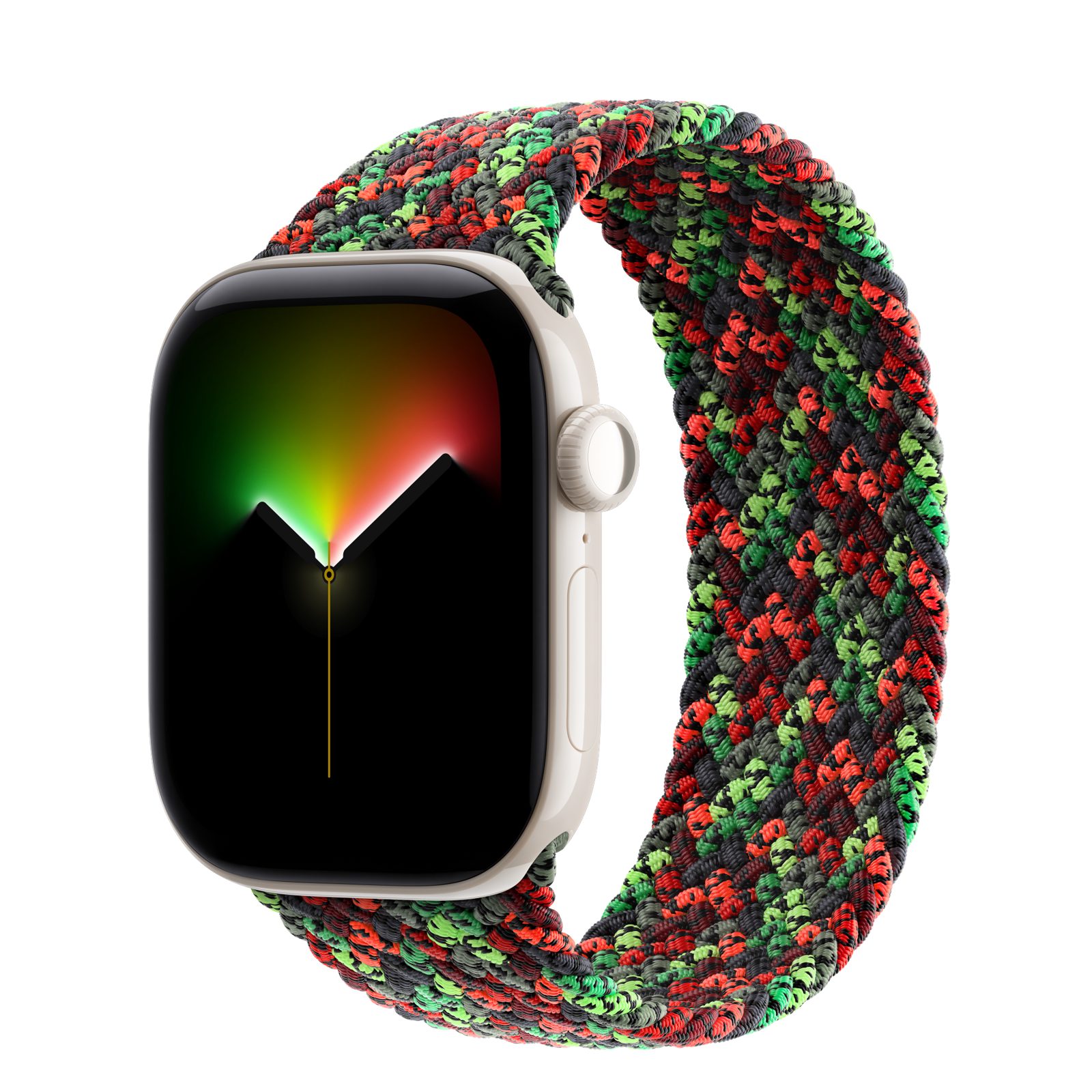 Apple Watch Series 12 (GPS + Cellular) • Keramikboett pärlvit, 42 mm • Flätad sololoop i Black Unity – Unity Connection