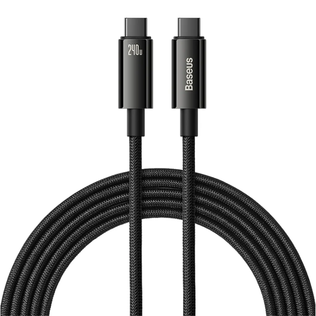 Baseus Tungsten Guldkabel USB-C - USB-C 240W, 3m - Svart