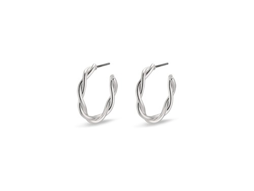 PILGRIM - NAJA Twisted Hoop Earrings - Silver-Plated - 22 mm, bild 2