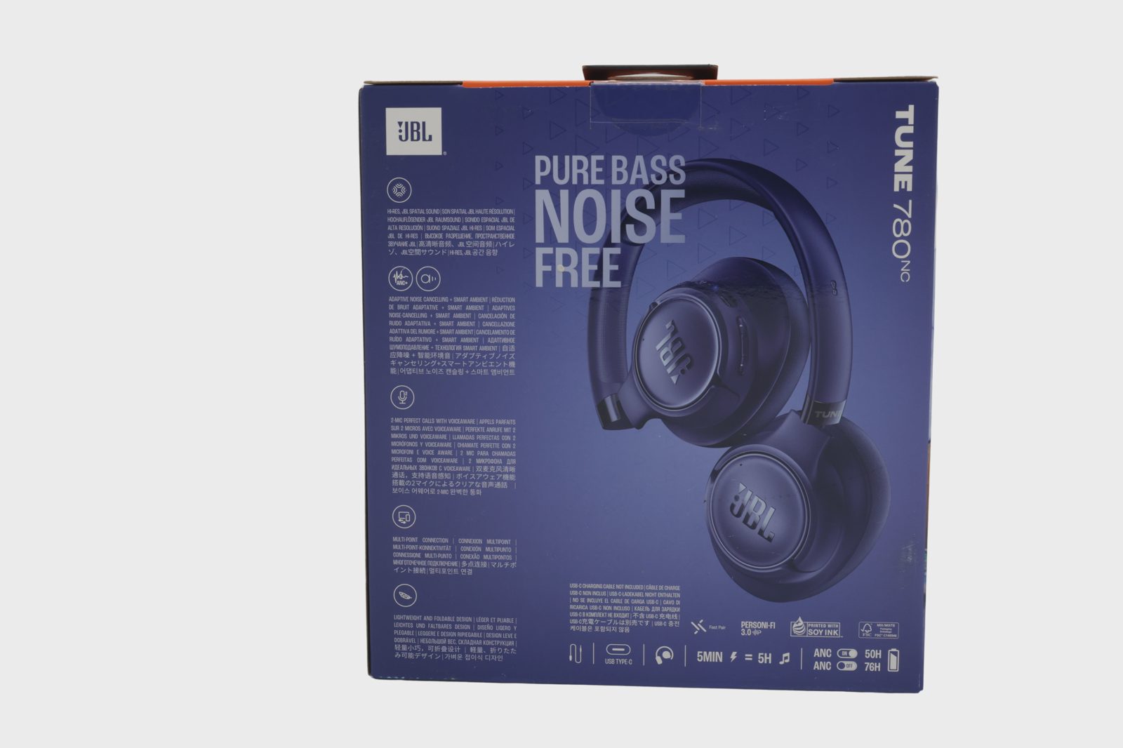 JBL Tune 780NC trådlösa ANC hörlurar, blå, bild 2