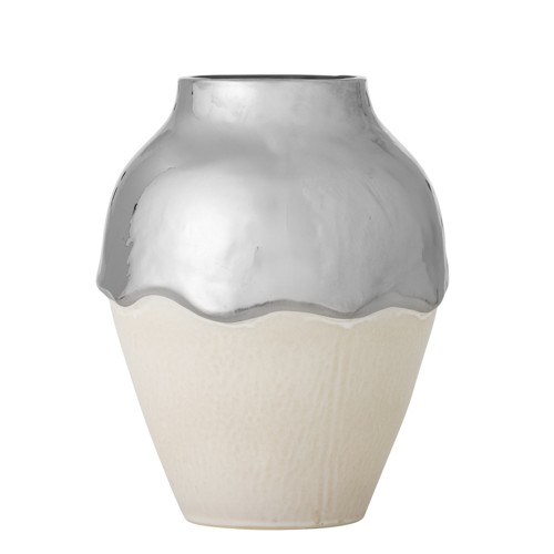 Bloomingville - Silvio Vase - Silver - Stoneware