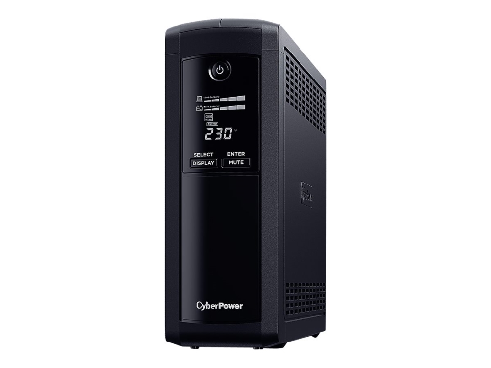 CyberPower Value Pro VP1200ELCD - UPS - AC 230 V - 720 Watt - 1200 VA - 1-fas - 7.2 Ah - RS-232, USB - utgångskontakter: 4 - svart