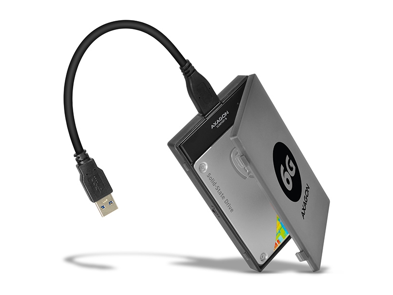 Axagon ADSA-1S6, HDD- / SSD kabinett, 2.5, SATA, Serial ATA II, Serial ATA III, 5 Gbit/s, Byte under drift (hotswap), Svart