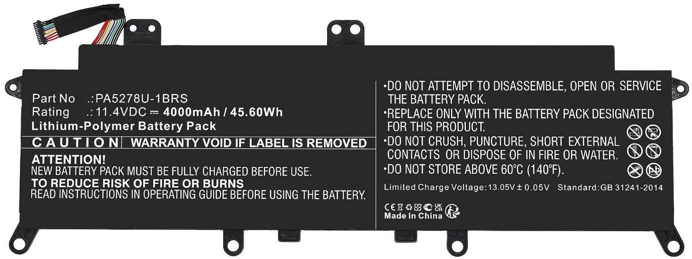 Batteri CoreParts Li-ion 45.60Wh, 11.4V 4000mAh, till Toshiba, bild 3