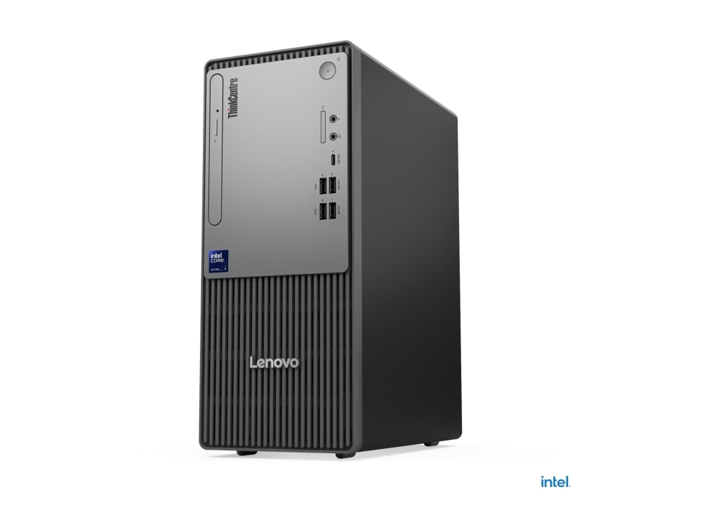 Lenovo ThinkCentre neo 50t Gen 6 13BD - AI PC - tower Core Ultra 3 205 / upp till 4.9 GHz - RAM 16 GB - SSD 512 GB - NVMe - Intel Graphics - Bluetooth 5.2, IEEE 802.11ax (Wi-Fi 6) - Win 11 Pro - skärm: ingen - tangentbord: Engelska - Europa - svart - Lenovo TopSeller - med 3 års Lenovo-support på plats