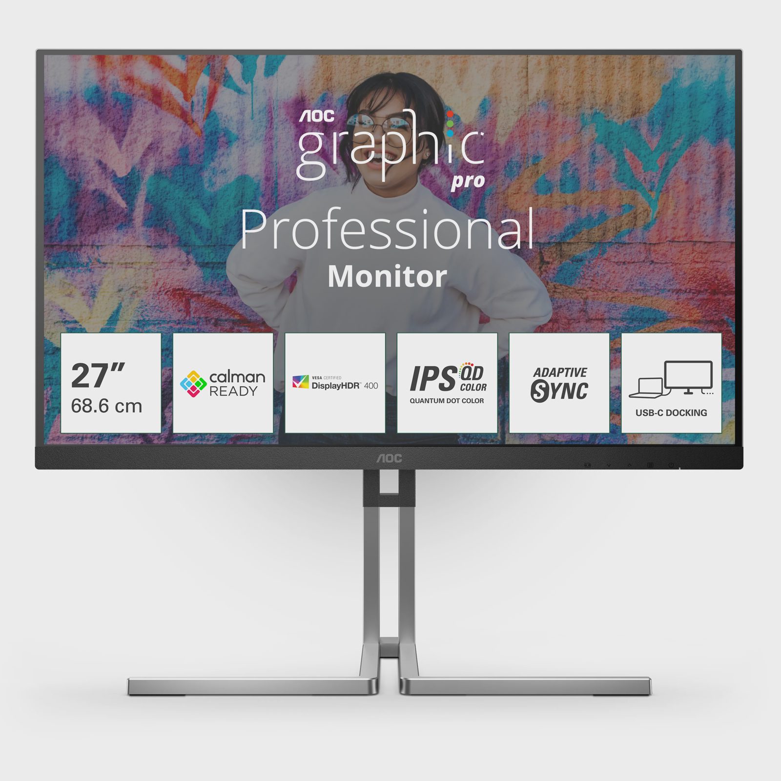 AOC Q27U3CV 27" - USB-C 2560x1440 2K IPS 75Hz, bild 2