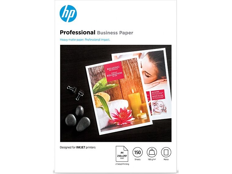 HP Professional - Matt - A4 (210 x 297 mm) - 180 g/m² - 150 ark fotopapper - för Deskjet Ink Advantage 27XX, Ink Advantage 37XX OfficeJet 20X, 80XX, 9012 Photosmart B110