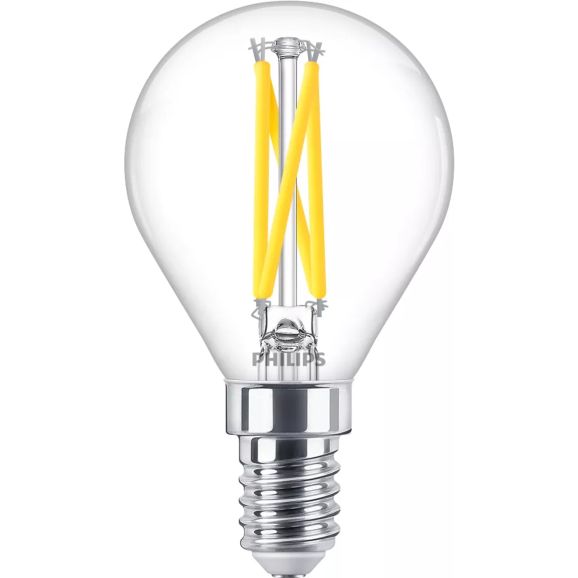 Philips - LED-glödlampa med filament - form: P45 - klar finish - E14 - 2.5 W (motsvarande 25 W) - klass D - varmt vitt ljus - 2200-2700 K, bild 2