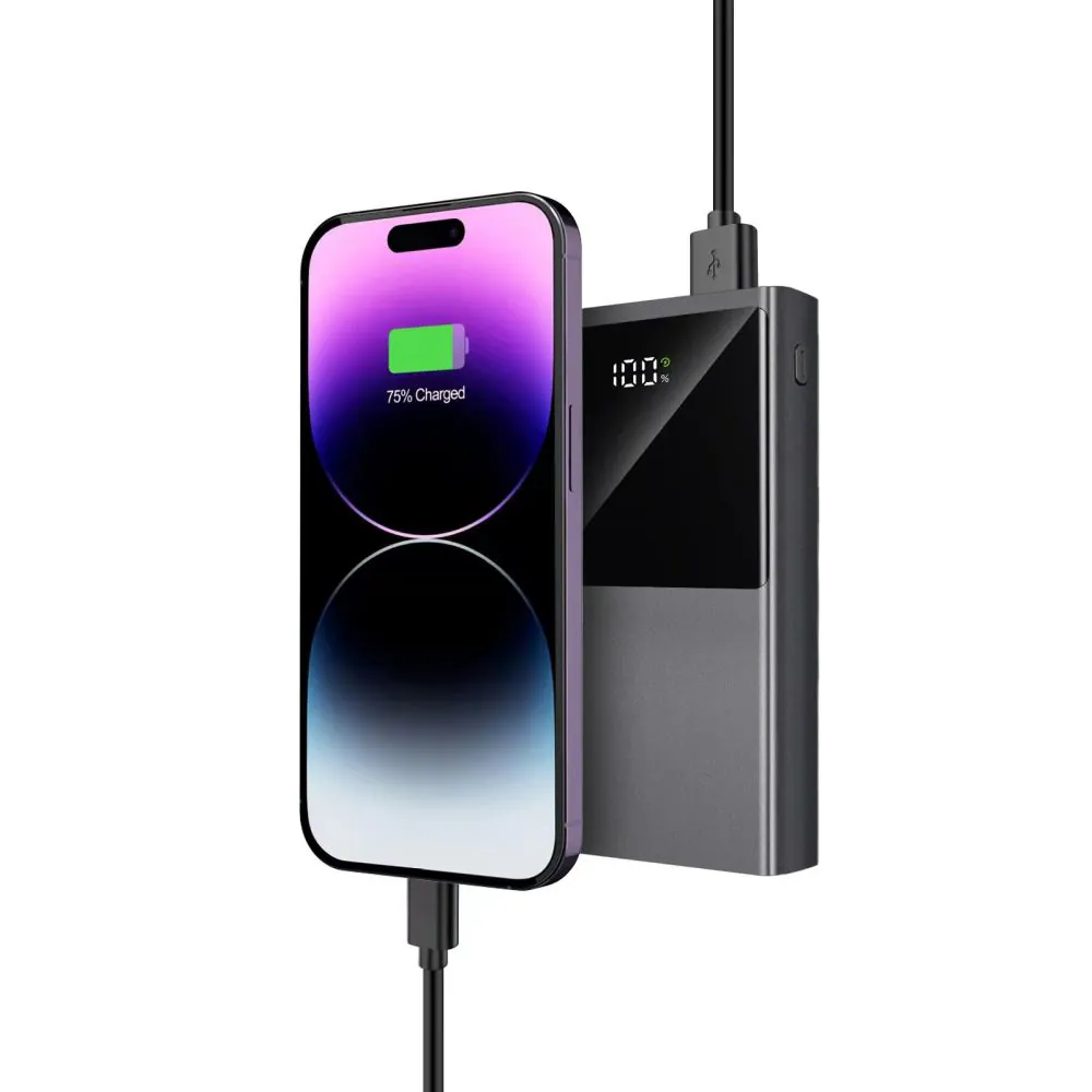 Powerbank Tech-Protect PB13 20000mAh 22.5W 2x USB-A/USB-C/Lightning med kabel - grå, bild 5