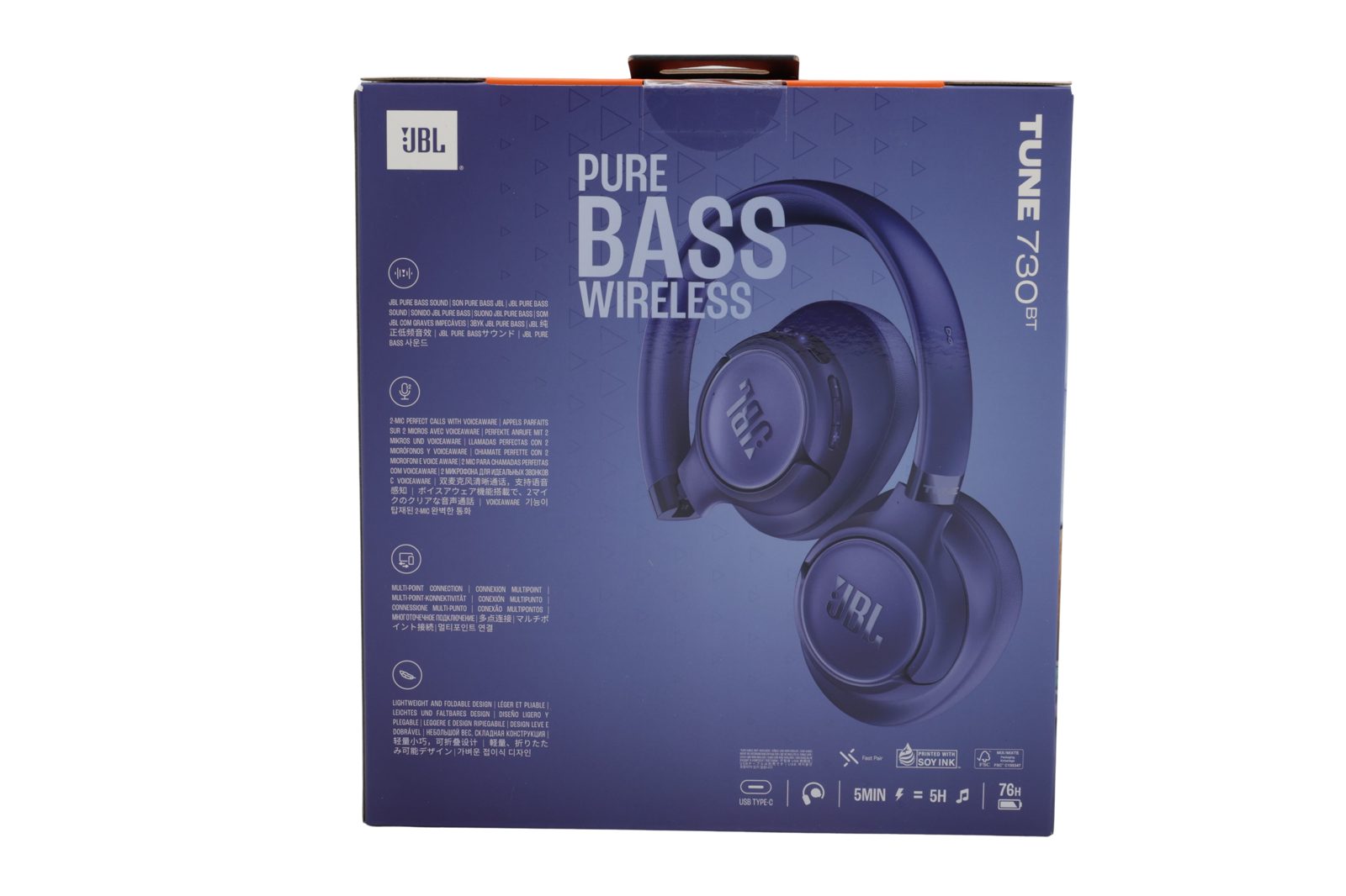 JBL Tune 730BT trådlösa hörlurar, blå, bild 2