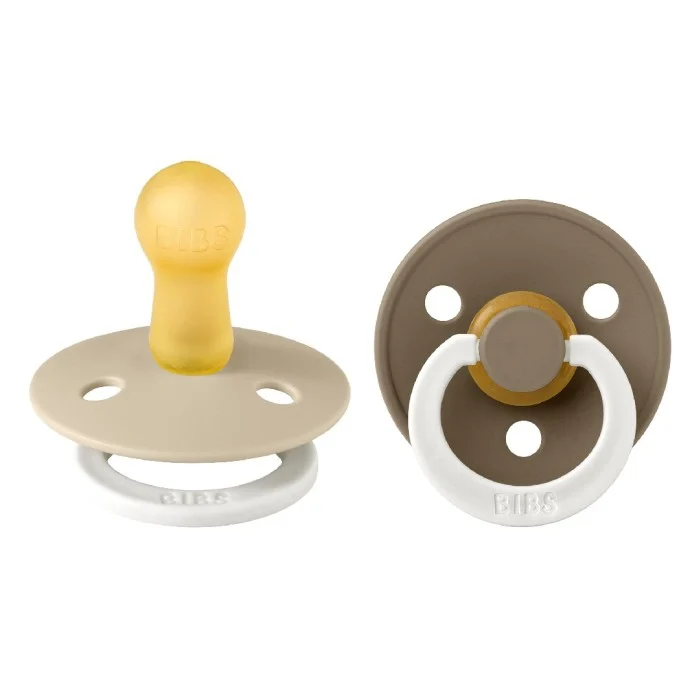 BIBS Pacifier Colour Latex Vanilla Glow/Dark Oak Glow Size 2 2 st
