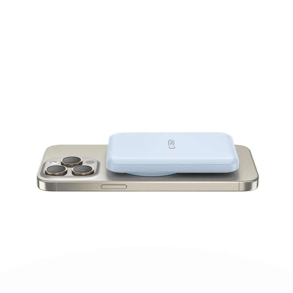 Tech-Protect LifeMag PB10 powerbank 5000mAh MagSafe blå + USB-C kabel, bild 2