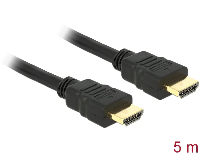Delock HDMI-kabel med hög hastighet och Ethernet 4K @ 30Hz, 5m