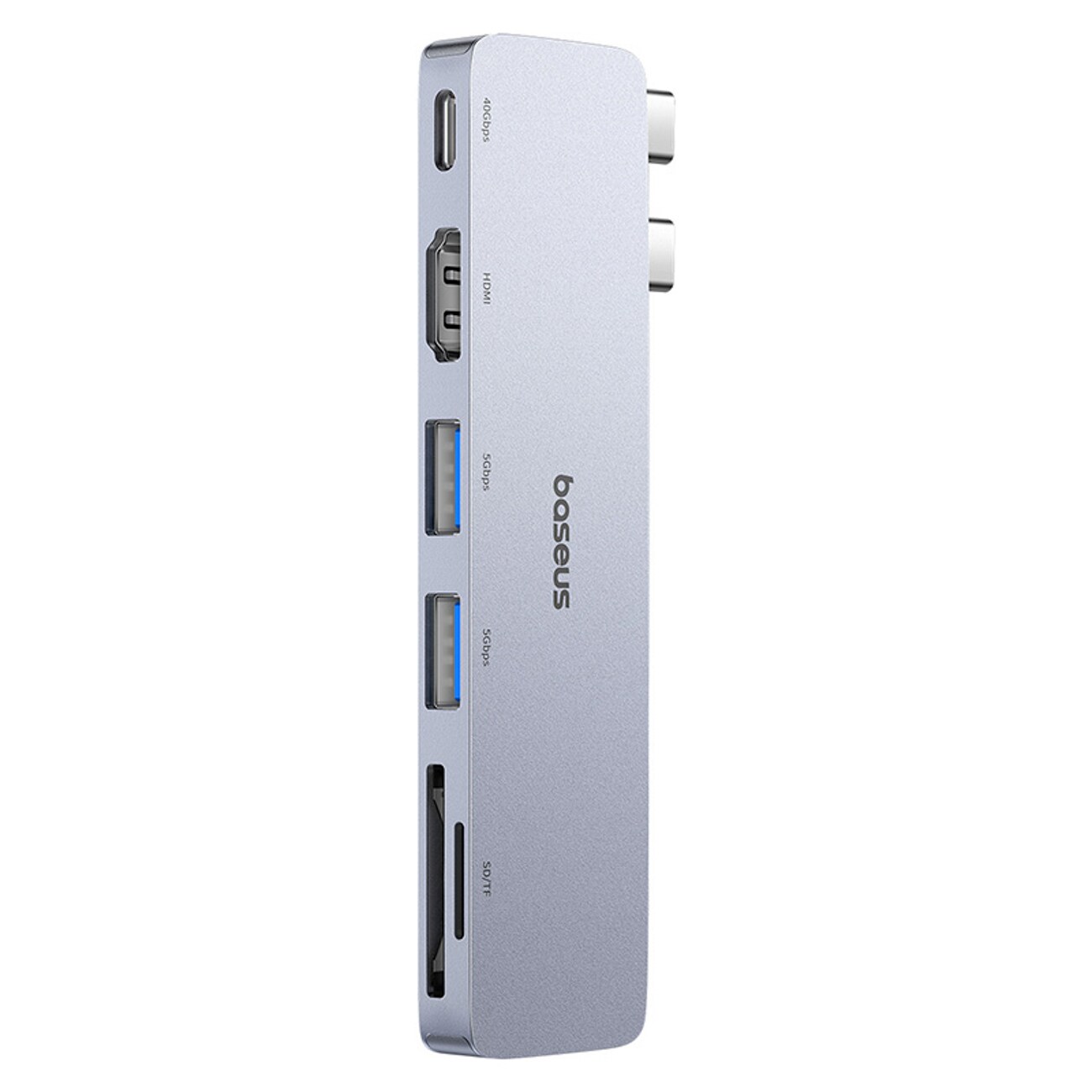 Baseus UltraJoy 6-i-1 USB-C-hubb 40 Gb/s USB 3.0 HDMI 4K SD/microSD-kortläsare – grå, bild 3