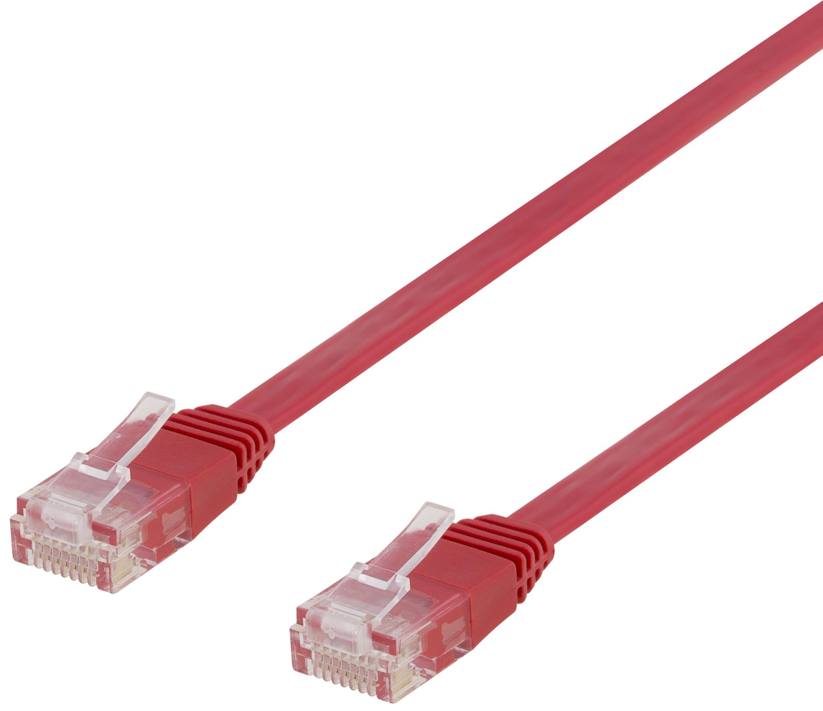 Nätverkskabel oskärmad Cat.6, RJ45, flat, 10 meter - Röd, bild 3