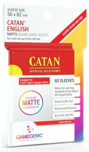 Gamegenic - Catan-Sized Sleeves Matte (56 x 82 mm) - Clear 60 pack