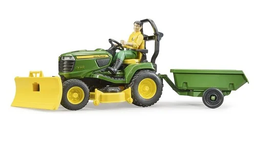 Bruder Bworld John Deere grästraktor med släp och trädgårdsmästare, bild 3