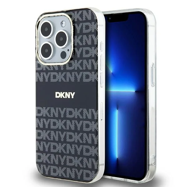 DKNY IML Mono & Stripe MagSafe-fodral för iPhone 15 Pro Max - svart