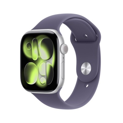 Apple Watch Series 11 GPS + Cell 46 mm silver aluminum, purpurdimma sportband - M/L