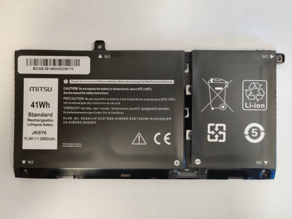 Bateria Mitsu Bateria JK6Y6 do Dell Latitude 3410 3510 Inspiron 5401 5402 5501 5502 5502 5505