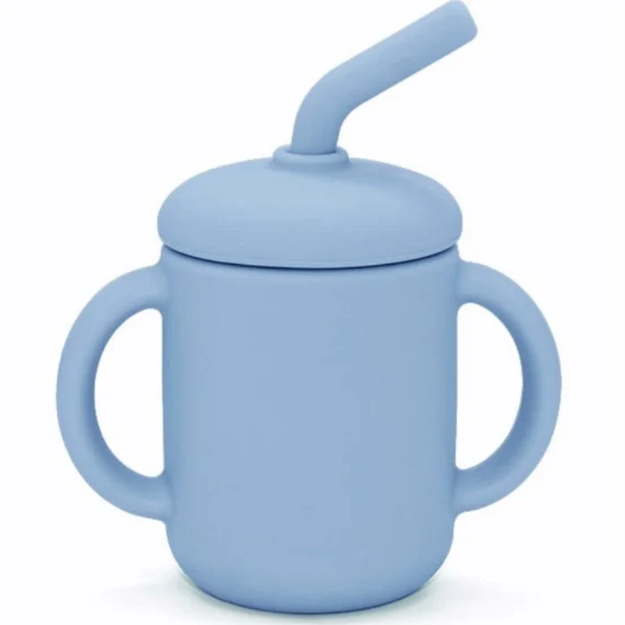 Summerville Silikonmugg med sugrör Stone Blue