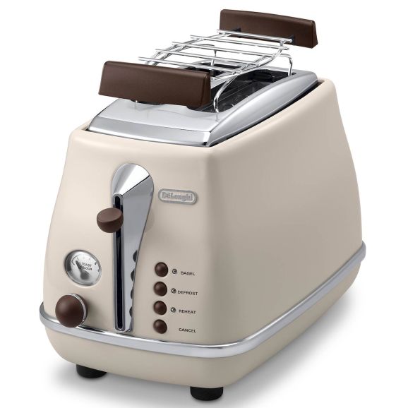 De'Longhi Icona Vintage CTOV 2103.BG - Brödrost - 2 skiva - 2 Kortplatser - beige