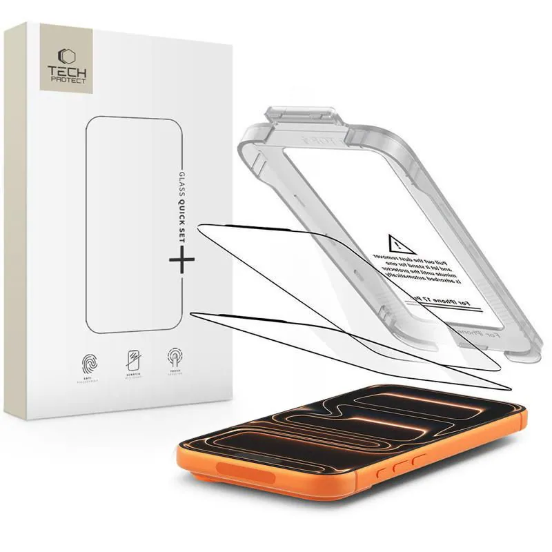 Tech-Protect Quick Set+ 2-pack härdat glas för iPhone 17 Pro - svart