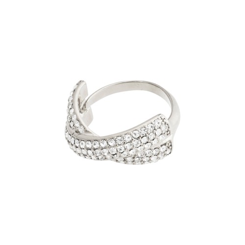 PILGRIM - EDTLI Crystal Ring - Silver - Adjustable Size