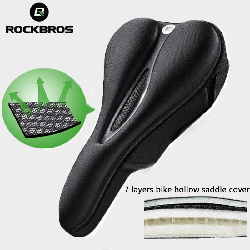 Rockbros LF047-B silikongeléöverdrag för cykelsits storlek L - svart / Sadelöverdrag, bild 2
